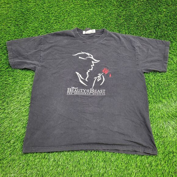 Beauty-And-The-Beast Shirt Womens XL 24x27 Faded-Black - Picture 1 of 13